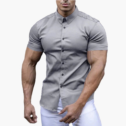 Herr Skjorta Slim Fit Kortärmad – Modern & Elegant Stil för Vardag och Fest