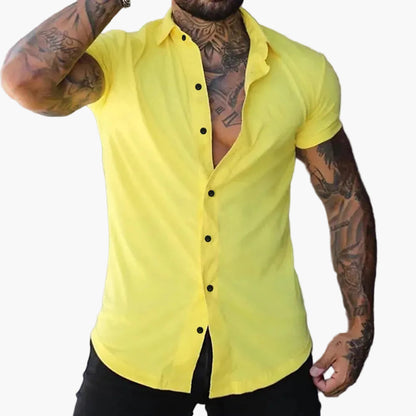 Herr Skjorta Slim Fit Kortärmad – Modern & Elegant Stil för Vardag och Fest