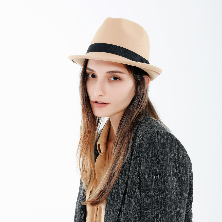 Unisex Fedora hatt i filtmaterial med band