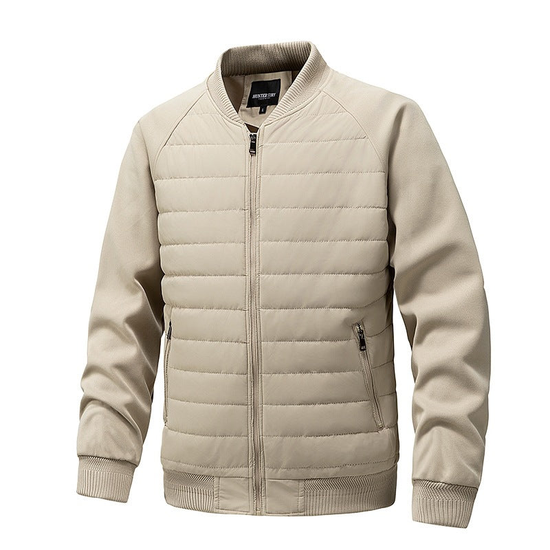 Herr Jacka Bomber Stil Quiltad Front Beige