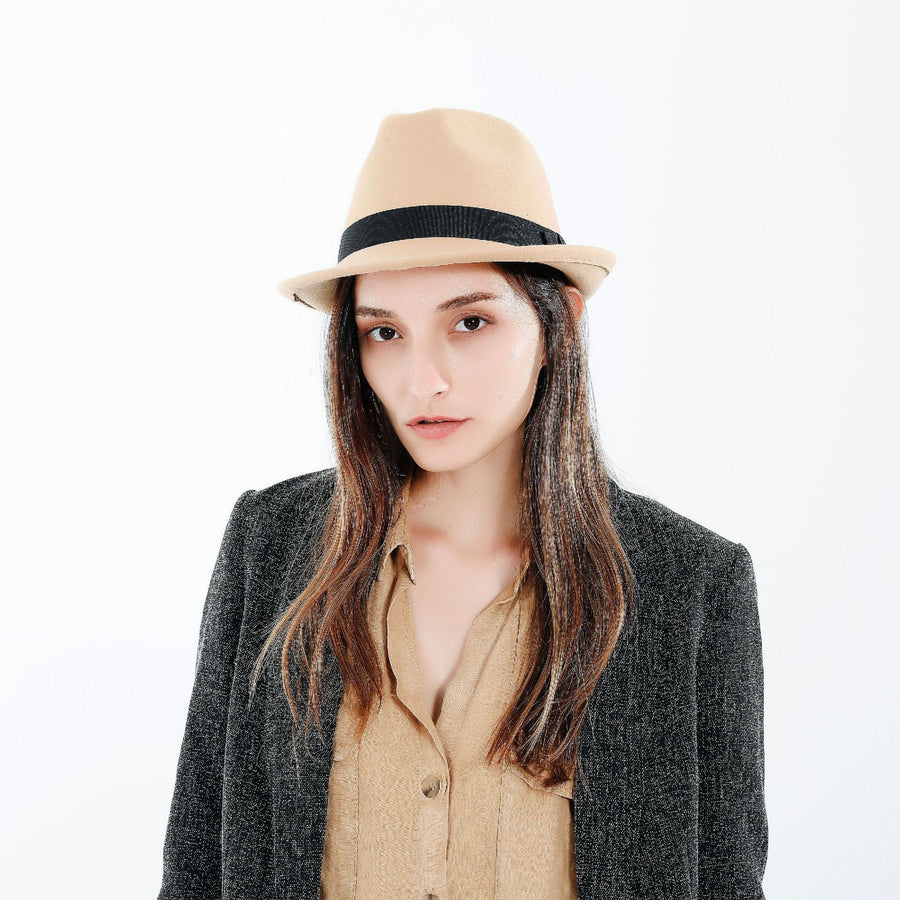 Unisex Fedora hatt i filtmaterial med band