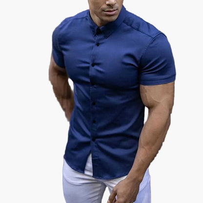 Herr Skjorta Slim Fit Kortärmad – Modern & Elegant Stil för Vardag och Fest