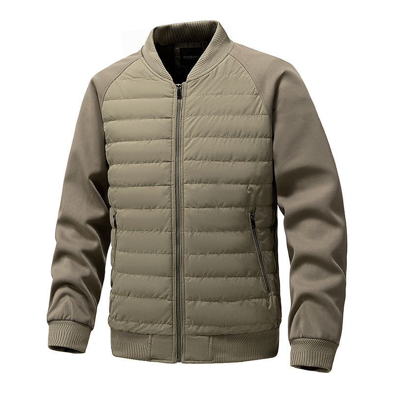 Herr Jacka Bomber Stil Quiltad Front Beige