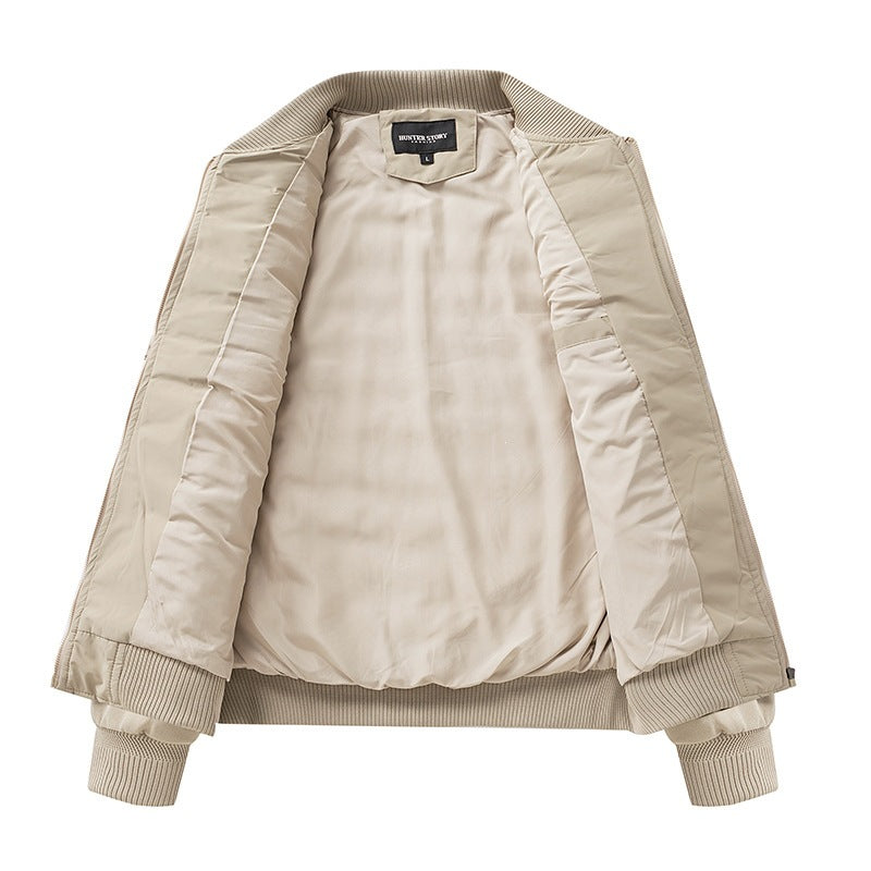 Herr Jacka Bomber Stil Quiltad Front Beige