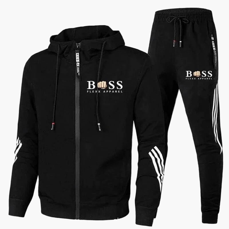 Herr Träningsset Sportig Hoodie och Joggingbyxor – Modern Streetwear & Träningskläder