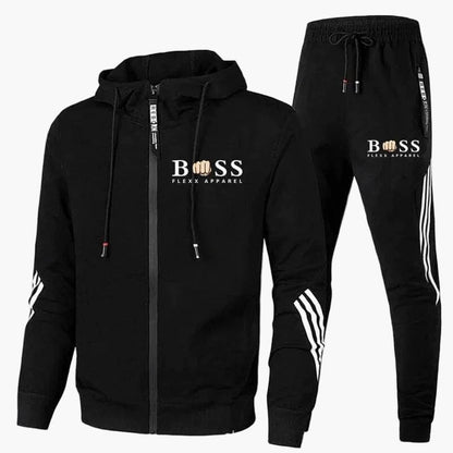 Herr Träningsset Sportig Hoodie och Joggingbyxor – Modern Streetwear & Träningskläder