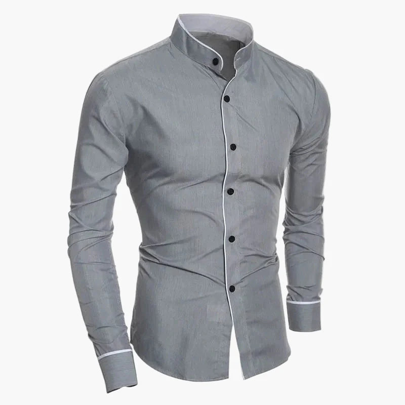 Herr Skjorta Slim Fit – Modern Designerstil för Affär och Fest