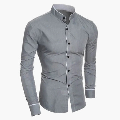 Herr Skjorta Slim Fit – Modern Designerstil för Affär och Fest