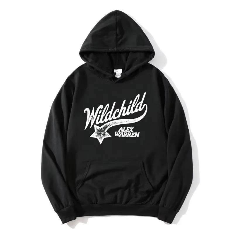 Unisex Hoodie med "Wildchild" Tryck och Känguruficka