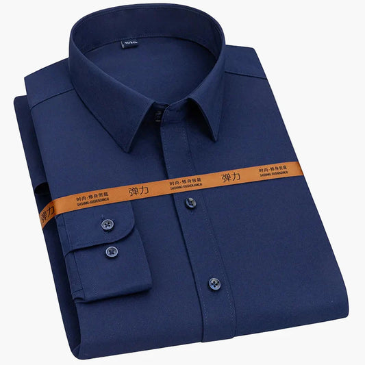 Herr Skjorta Elegant Business Slim Fit – Perfekt för Kontor och Fest