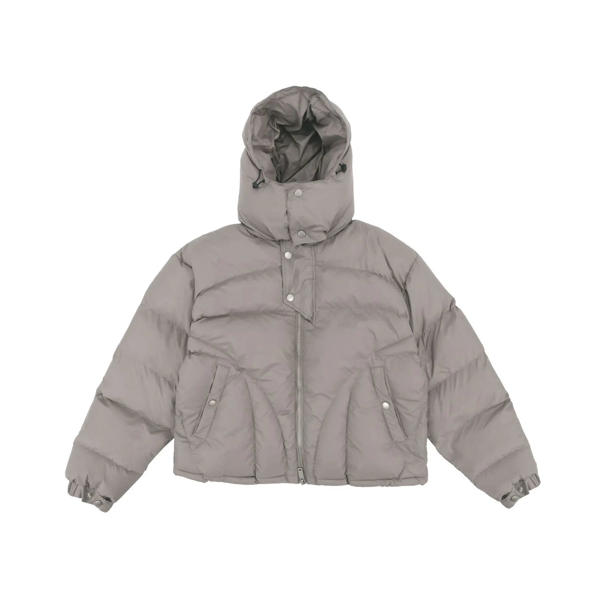 Vadderad Puffjacka med Huva, Svart/Khaki, Unisex