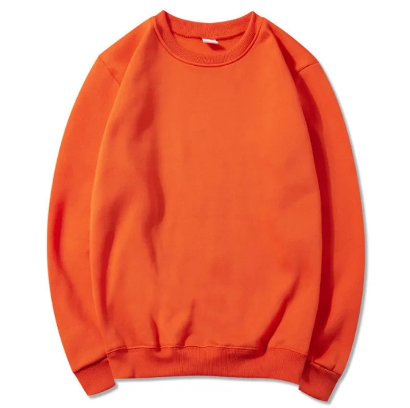 Enfärgad Sweatshirt med Rund Halsringning