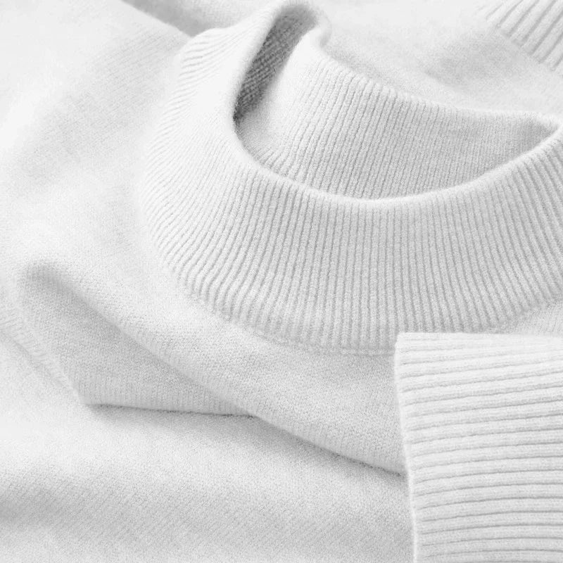 Unisex Tröja med Ribbad Rundhals, Långa Ärmar och Mjukt Material