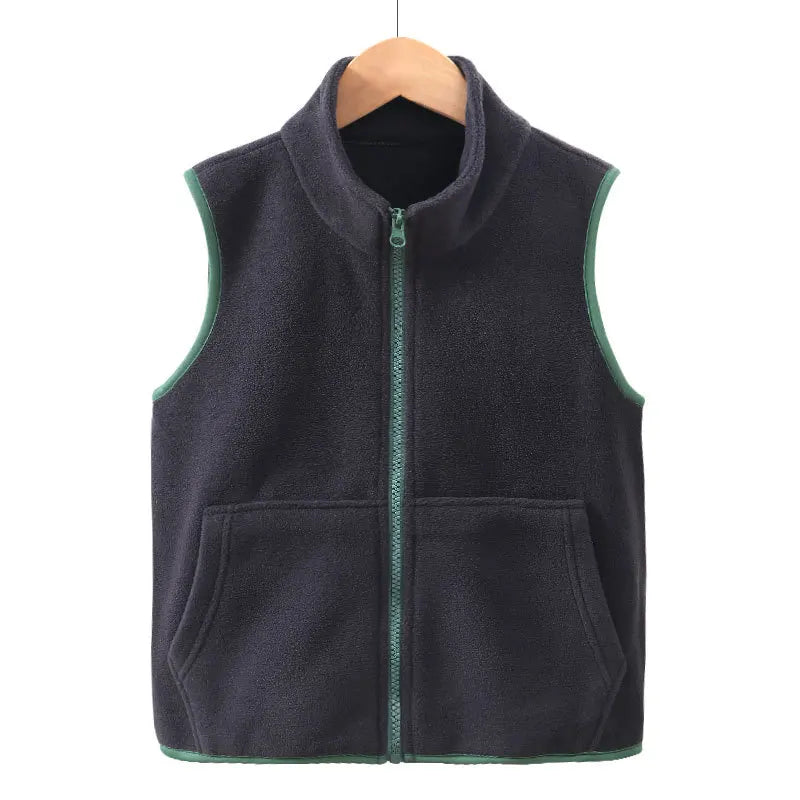 Unisex fleeceväst med dragkedja och fickor