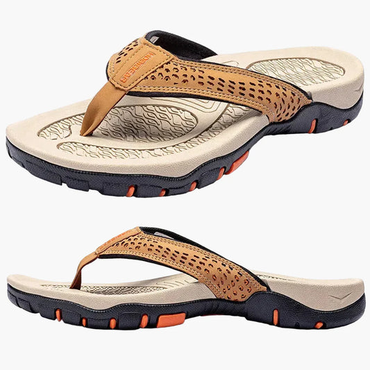 Herrsandal Flip-Flop Sport med Stötdämpning och Fotvalvsstöd – Perfekt för Strand, Promenader och Vardag