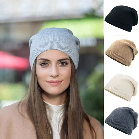 Unisex Ribbstickad Mössa med Uppvikt Kant i Mjukt Material