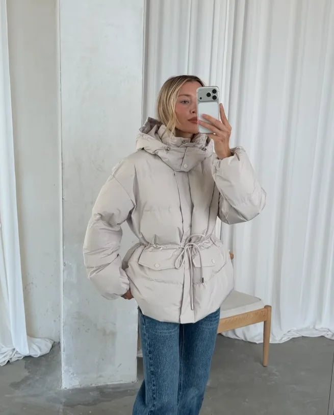 Dam Dunjacka med Dragsko och Hög Krage – Pufferjacka med Luva