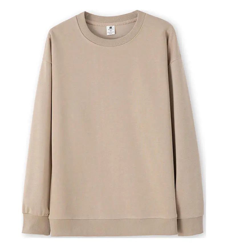 Enkel enfärgad sweatshirt med rund hals och lång ärm