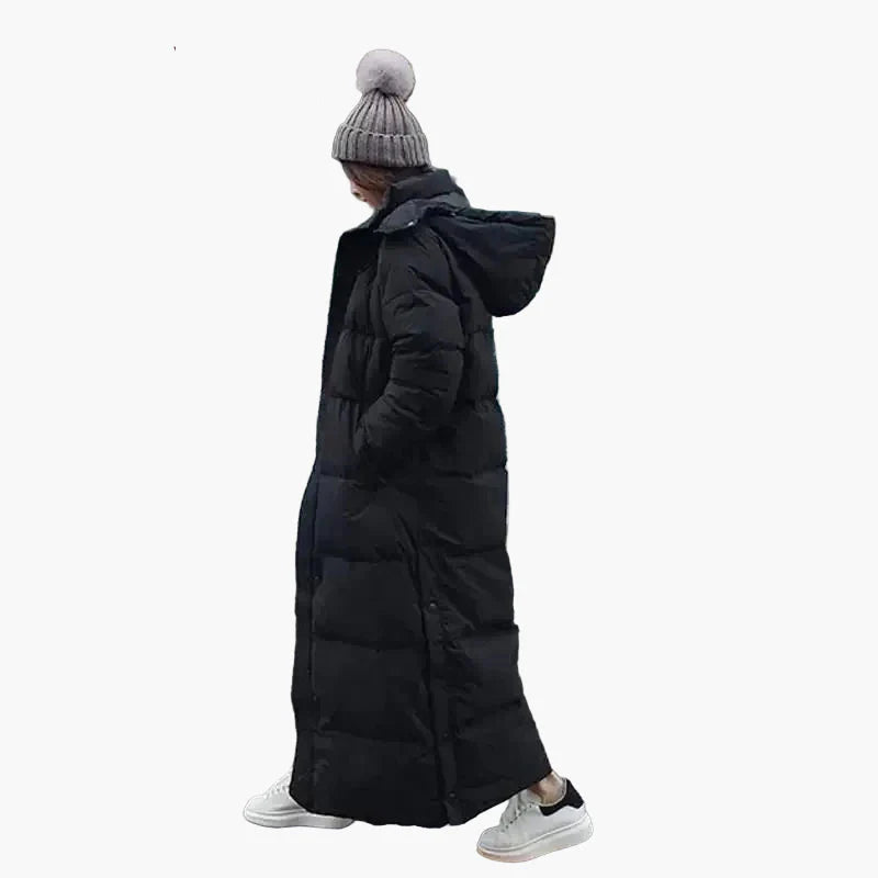 Dam Lång Vinterdunjacka – Elegant och Varm Parkas för Kallt Väder