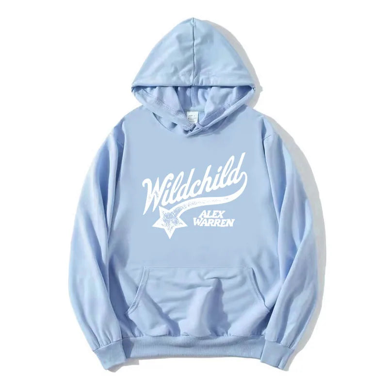 Unisex Hoodie med "Wildchild" Tryck och Känguruficka
