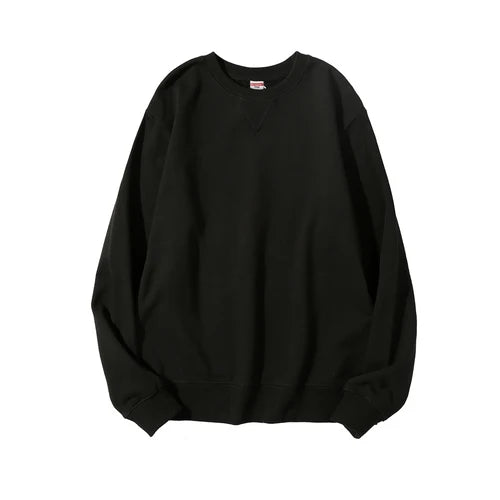 Unisex sweatshirt med rund hals, enfärgad design och ribbade muddar