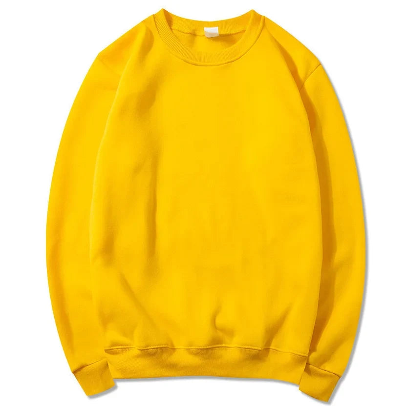 Enfärgad Sweatshirt med Rund Halsringning