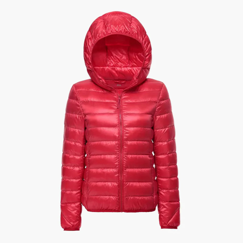 Damjacka med huva – Lätt och trendig puffjacka för vardag och fritid