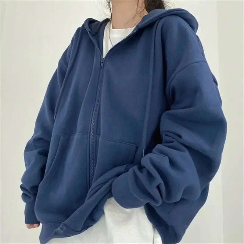 Unisex Luvtröja med Dragkedja – Oversize Modell