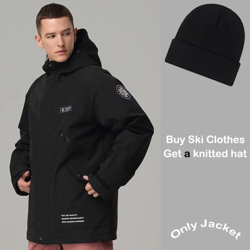Unisex vinterjacka med huva för skidåkning och snowboard