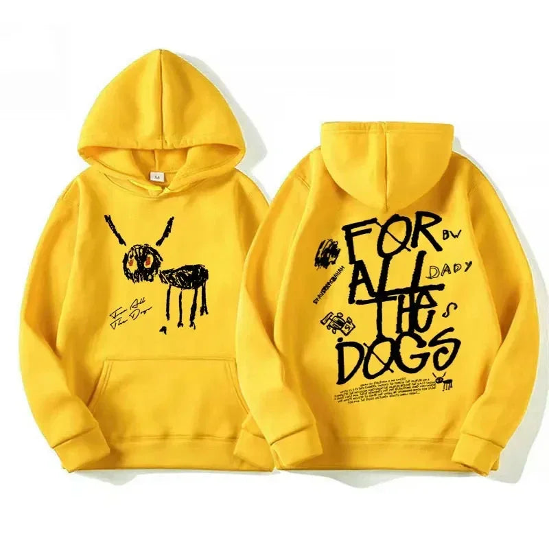 Unisex Hoodie med tryck och magficka, "For All The Dogs"-tema
