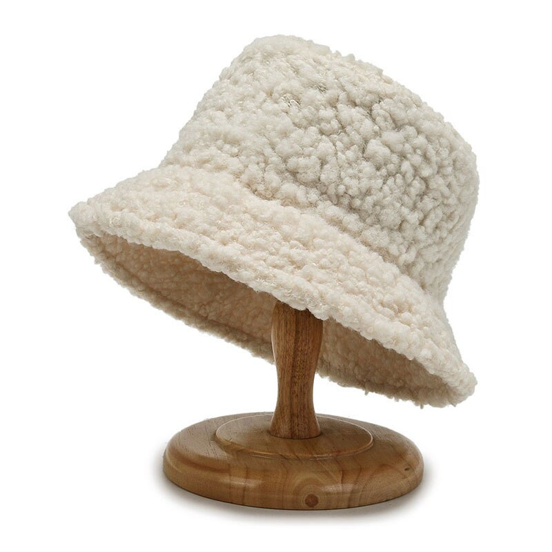 Svart mjuk teddy bucket hat
