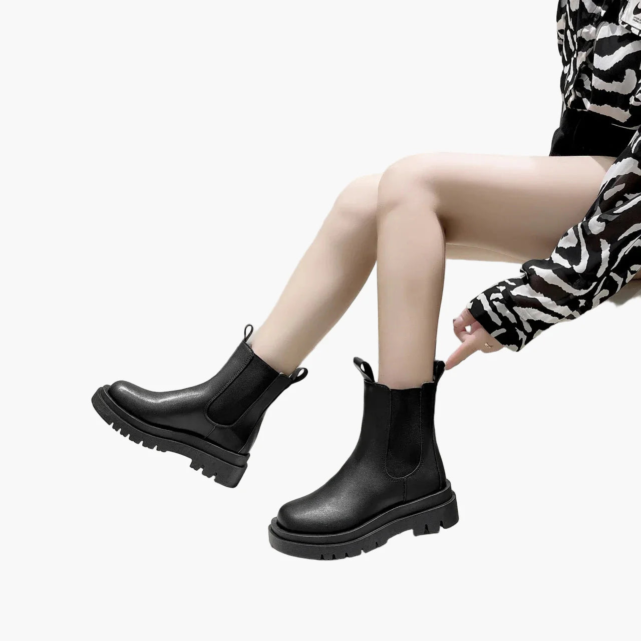 Dam Chelsea Boots med Chunky Sula – Trendiga Vardagsstövlar för Höst och Vinter