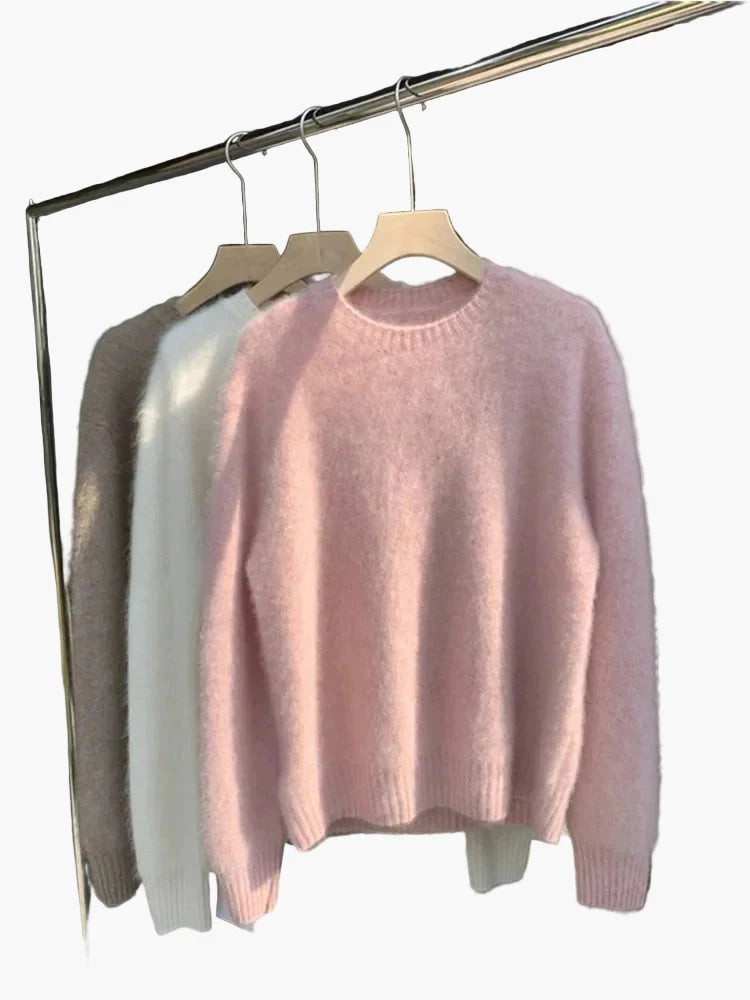 Damtröja Oversized Lös Stickad Tröja för Vardagsbruk och Mysiga Kvällar