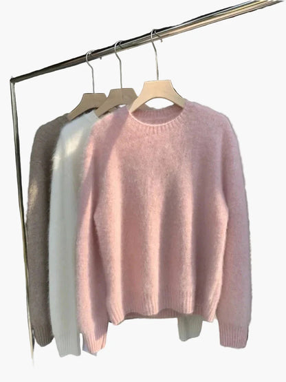 Damtröja Oversized Lös Stickad Tröja för Vardagsbruk och Mysiga Kvällar