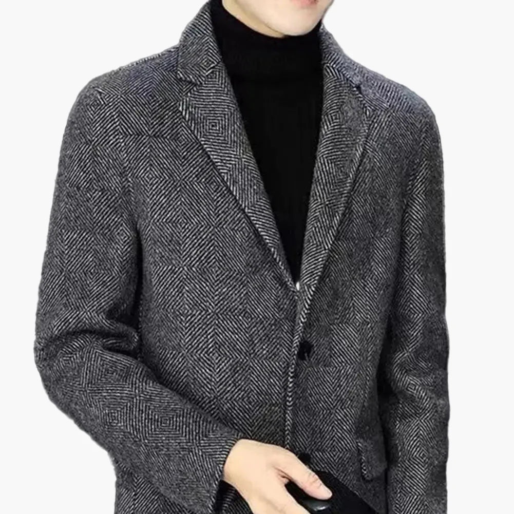 Herr Elegant Slim Fit Kavaj – Perfekt för Fest och Arbete