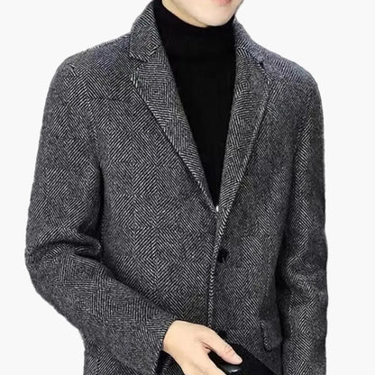 Herr Elegant Slim Fit Kavaj – Perfekt för Fest och Arbete