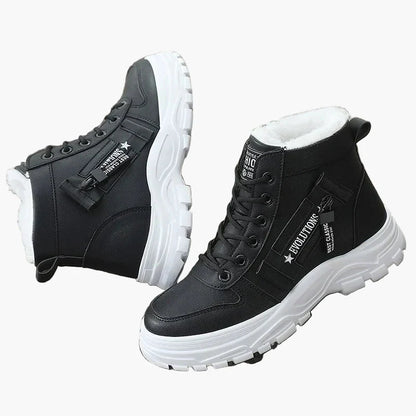 Dam Sneakers Vinterkängor med Hög Sula och Varm Foder – Trendiga Vardagsboots