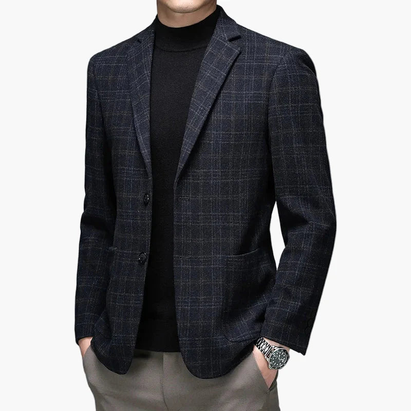 Herr Kavaj – Modern Rutig Blazer för Affär och Fest