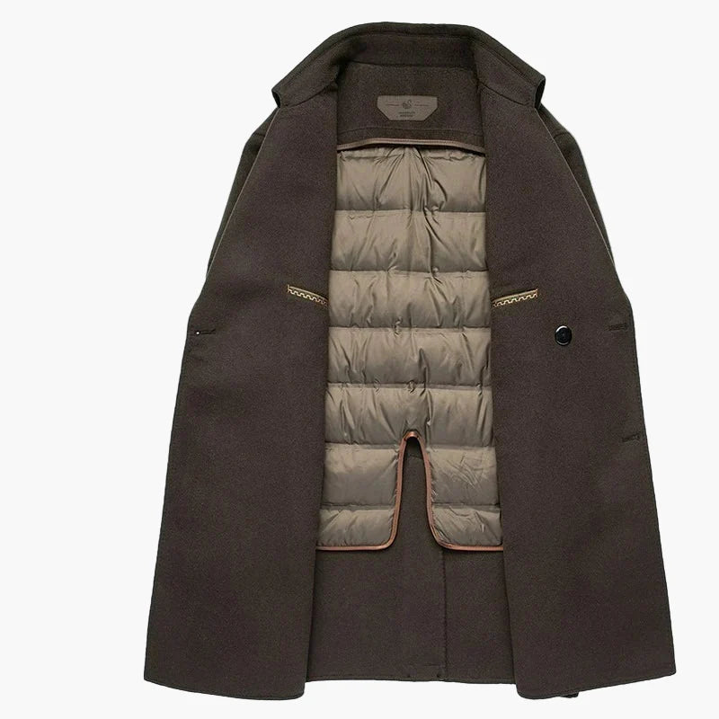 Herr Dubbelknäppt Elegant Vinterrock – Klassisk Stil för Affär och Fritid