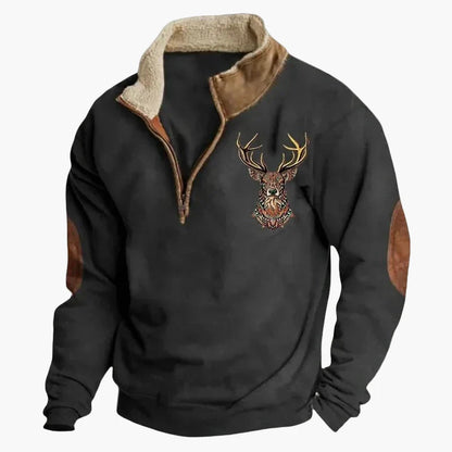 Herrar Western Stil Fleece Halvzip Tröja – Varm och Bekväm för Uteliv