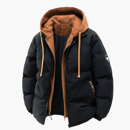 Herr Vinterjacka Med Huva – Varm och Trendig Parkas för Utomhusbruk