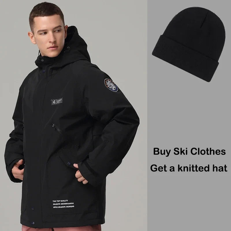 Unisex vinterjacka med huva för skidåkning och snowboard