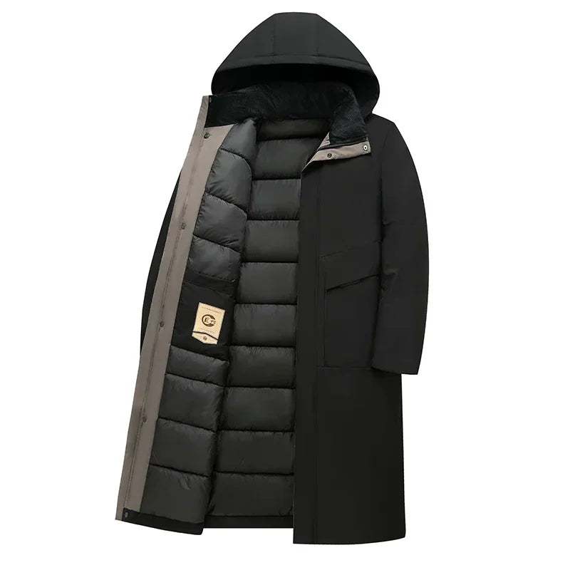 Långfodrad Parkas med Huva, Heldragkedja och Fickor, unisex