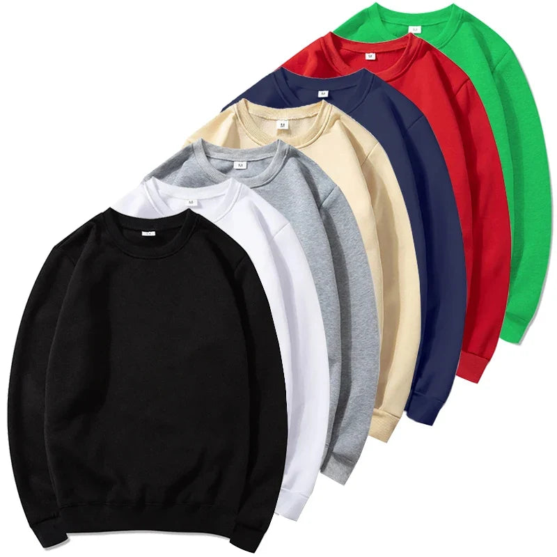 Enkel Tröja Rundhalsad Långärmad Sweatshirt i Olika Färger