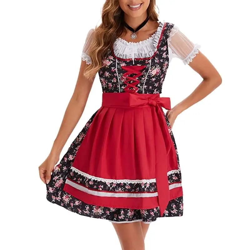 39BB Bierkostüm, Dirndl, Kleider, Bluse, Schürze, deutsches bayerisches Oktoberfest-Kostüm-Set
