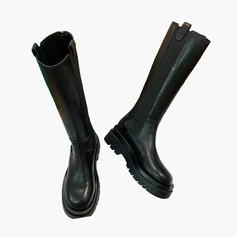 Dam Chunky Höga Chelsea Boots – Trendiga Vattentåliga Stövlar för Höst och Vinter