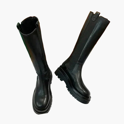 Dam Chunky Höga Chelsea Boots – Trendiga Vattentåliga Stövlar för Höst och Vinter