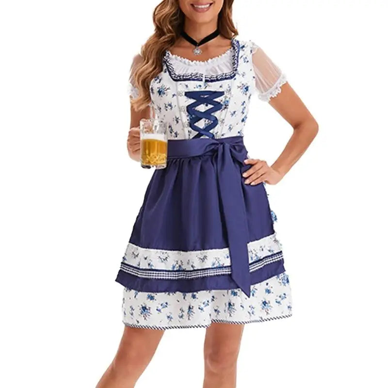 39BB Bierkostüm, Dirndl, Kleider, Bluse, Schürze, deutsches bayerisches Oktoberfest-Kostüm-Set