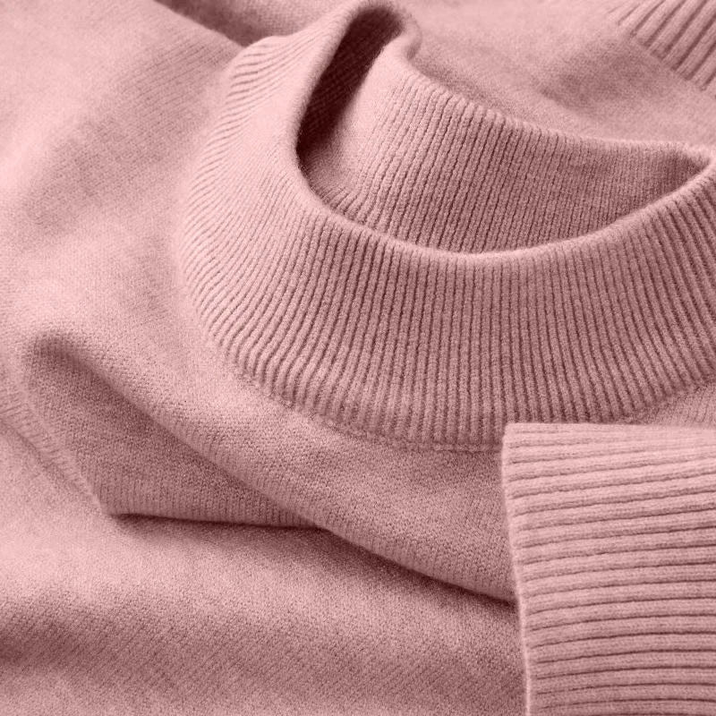 Unisex Tröja med Ribbad Rundhals, Långa Ärmar och Mjukt Material