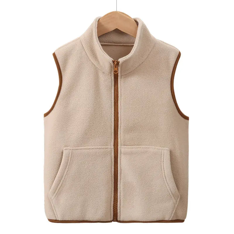 Unisex fleeceväst med dragkedja och fickor